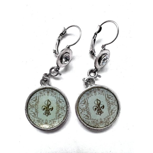 Vintage STYLE Reversible Teardrop Earring with 2" drop - Picture 2 of 4